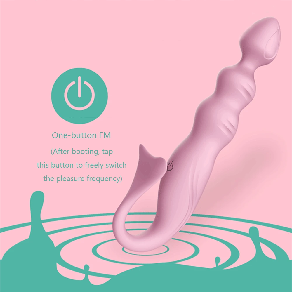 Anal Vibrator Dildo Vibrating Prostate Massager Men Plug Erotic Beads 10 Stimulation Butt Anus Silicone Sex Toys |