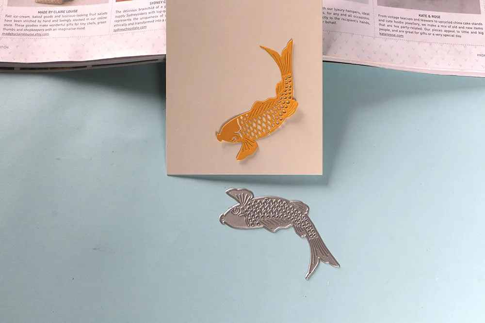 DUOFEN металлические Вырубные штампы китайский год Lucky carp рыба вырезанный кружевной полый трафарет Сделай Сам скрапбук бумажный альбом Новинка