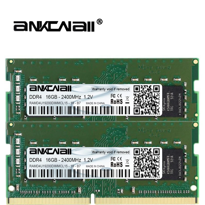 Память для ноутбука ANKONALL ddr4 32 Гб (2 шт. x 16 ГБ) 2133 МГц 2400 2666 высокосовместима с