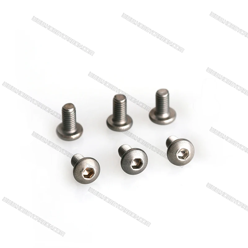 HOBBY CARBON Free shipping 20pcs/lot M3x8mm ISO7380 m3 Titanium Button Hex head Bolt Screws up grade nature color for RC toys | Игрушки и