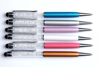 5pcslot cute crystal pen diamond ballpoint pens stationery ballpen 2 in 1 crystal stylus pen touch pen free shipping