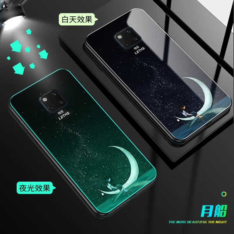 Чехол SemgCeKen из закаленного стекла с подсветкой для huawei mate 20 pro lite 20x mate20x mate20 mate20pro 3d роскошный Жесткий Чехол для задней панели телефона - Цвет: 1