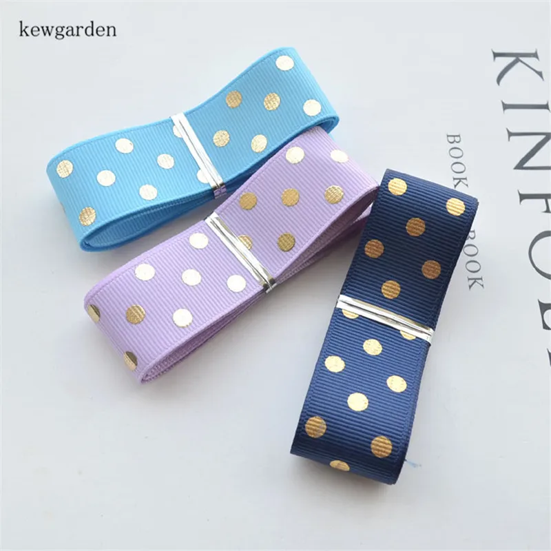 Kewgarden DIY бантик для волос Аксессуары горячее тиснение Точки Grosgrain ленты 1 &quot25 мм