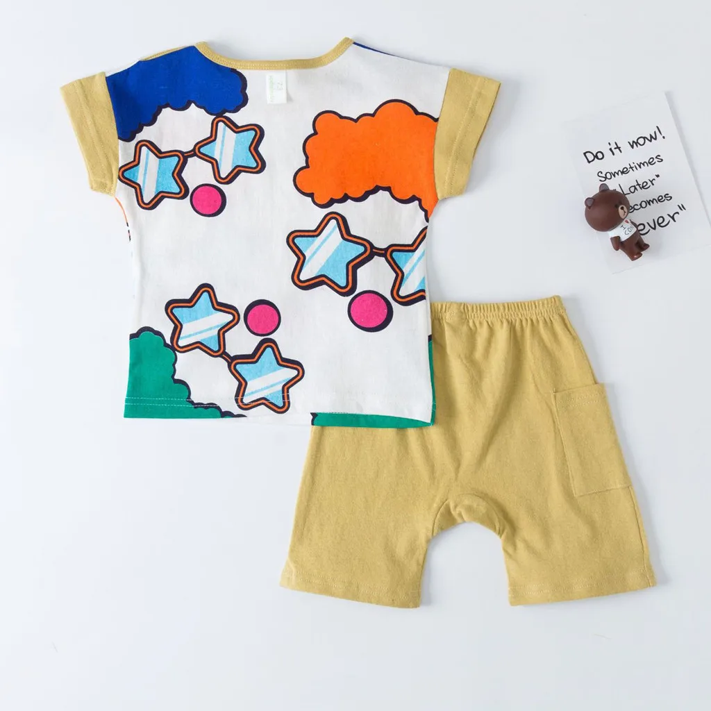 pyjamas kids cotton toddler cartoon children pajamas sets for baby girls boys short sleeve summer sleepwear pyjama infant | Детская