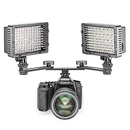 Neewer 7 &quot/18 см двойной Кронштейн Arm 2 Холодный башмак твердая сталь для CN 160/CN 126/CN