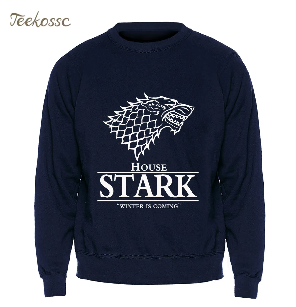 Игра престолов Толстовка Для мужчин дом Толстовка STARK Футболка с принтом «Песнь Льда и пламени», с круглым воротником и красным черепом флис теплый волк уличная Для мужчин s - Цвет: Dark Blue