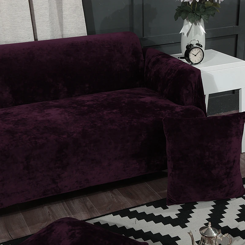Винно красный чистый цвет чехлы для диванов Плотная пленка все включено