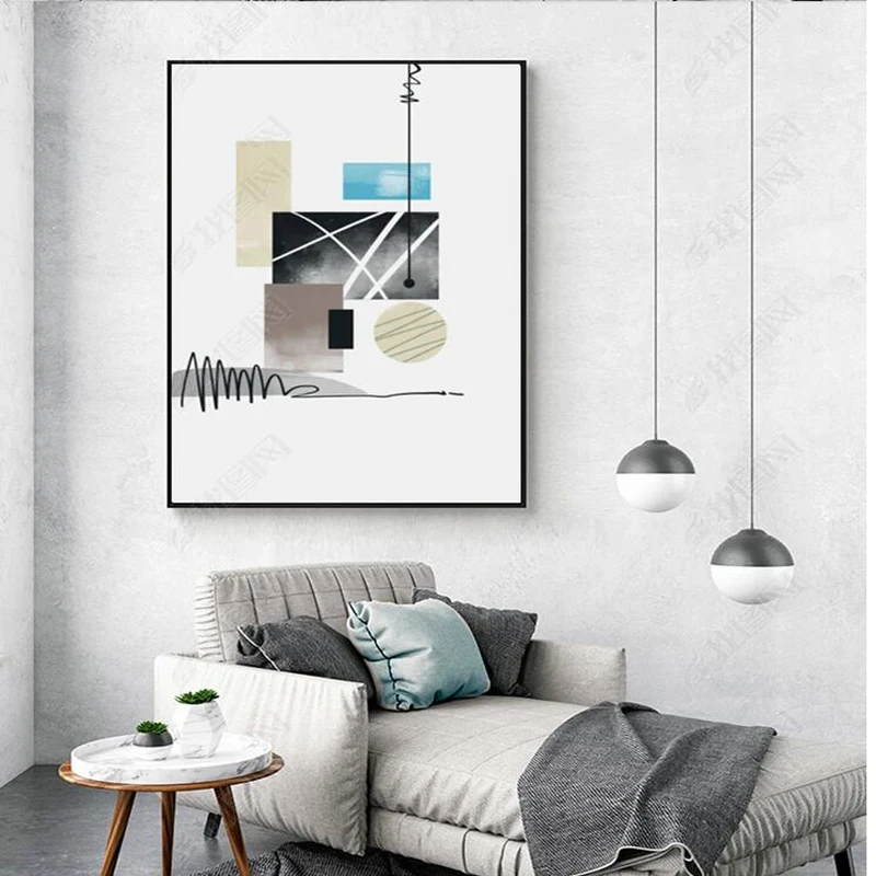 Скандинавские декоративные картины мультфильм животных бескаркасная живопись |