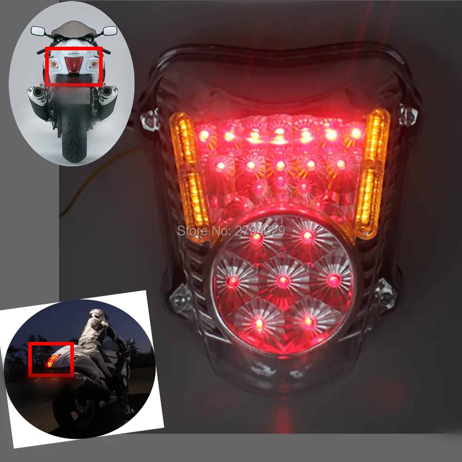 

Free Shipping New Integrated LED Tail Light Brake Turn Signals Lamp Fits For Suzuki Hayabusa GSXR1300 08-16 Clear Custom