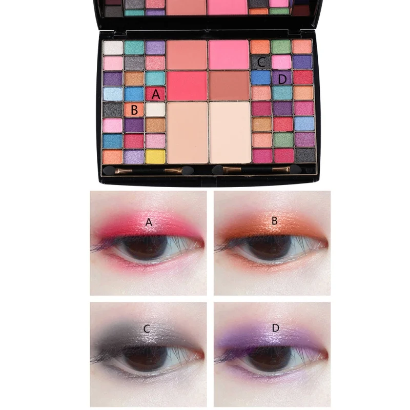 48 цветов матовые тени для век палитра блестящий порошок кисть земли набор