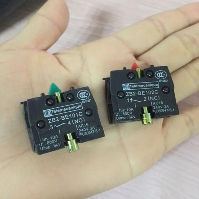 2 шт XB2 кнопочный переключатель ZB2BE102C (NC) контактный блок ZB2 BE101C (нет)|Выключатели| |