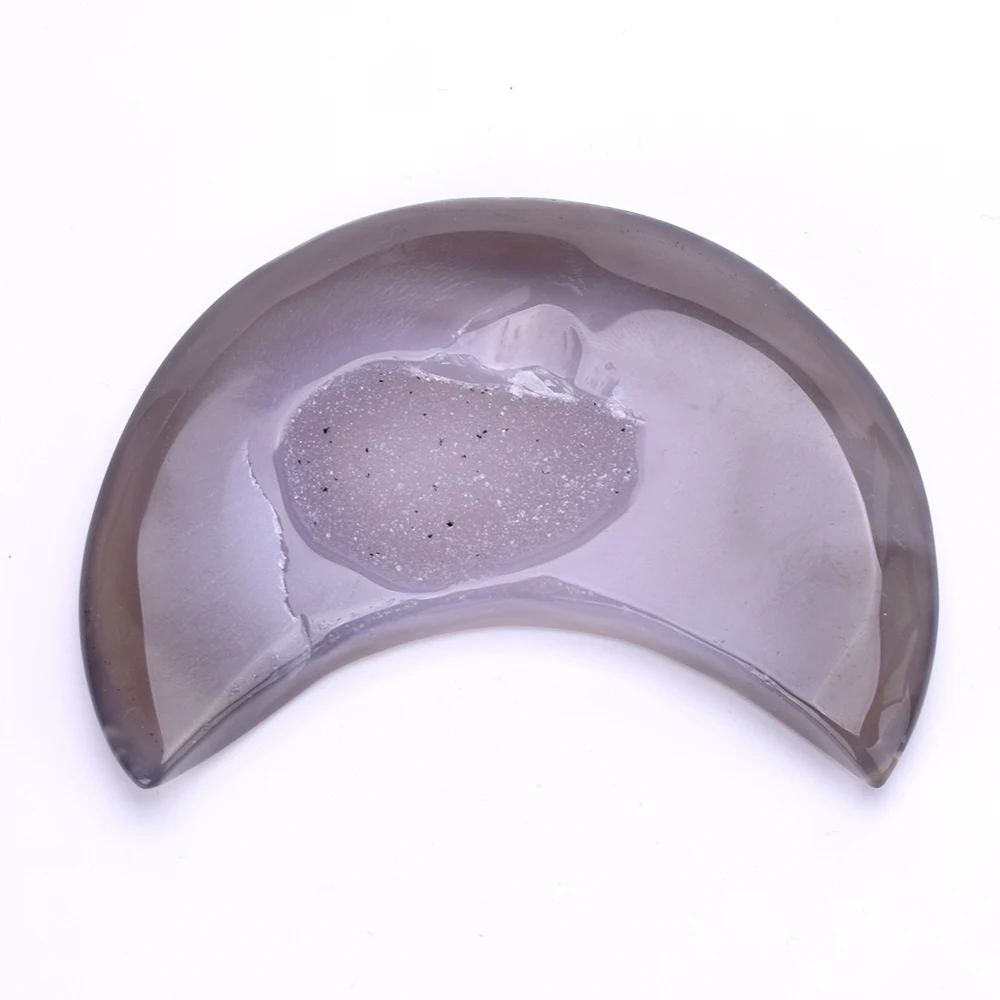 1 шт. натуральный камень полумесяц Агат геодный Кристалл целебные минералы