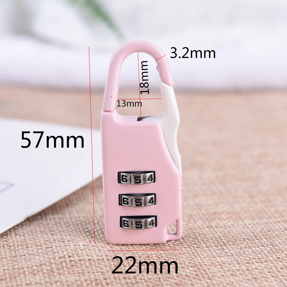 1 шт Красочный 3-значный кодовый безопасный замок для чемодана с паролем чемодан