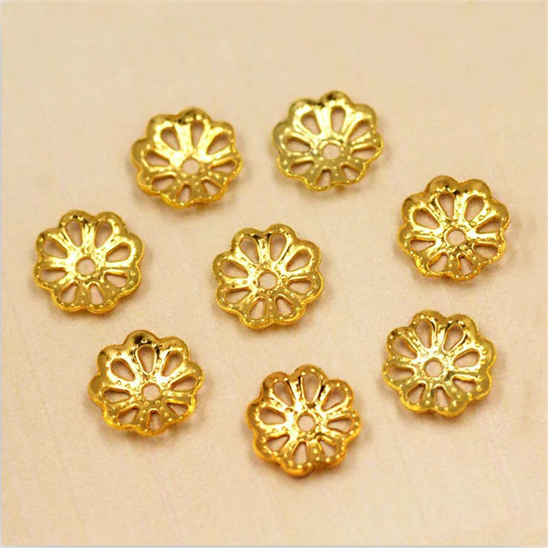 Multiple Size Approx 6~100pcs Rhodium/Gold/Bronze Metal Beads Caps Components For Jewelry Making DIY Bracelet Findings |