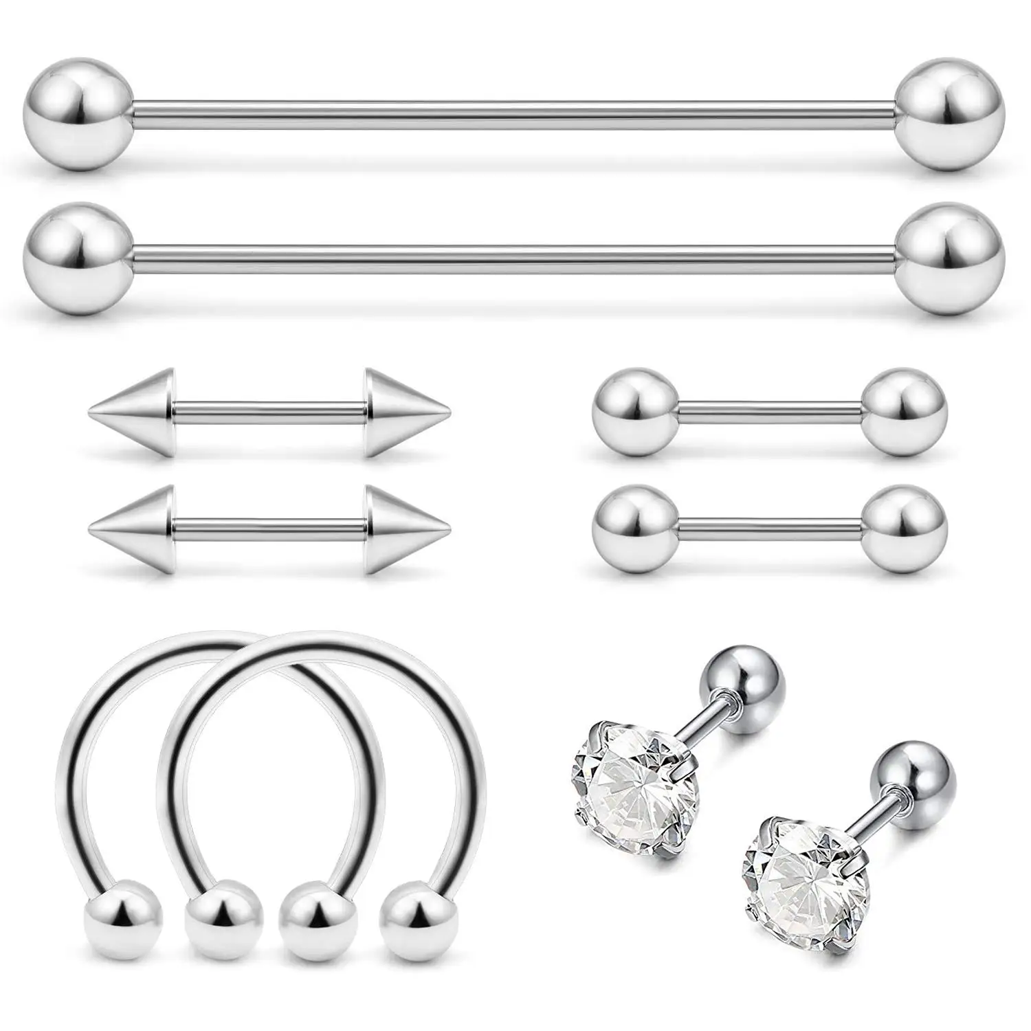 Серьги гвоздики JFORYOU из нержавеющей стали Промышленные Штанги Для Пирсинга