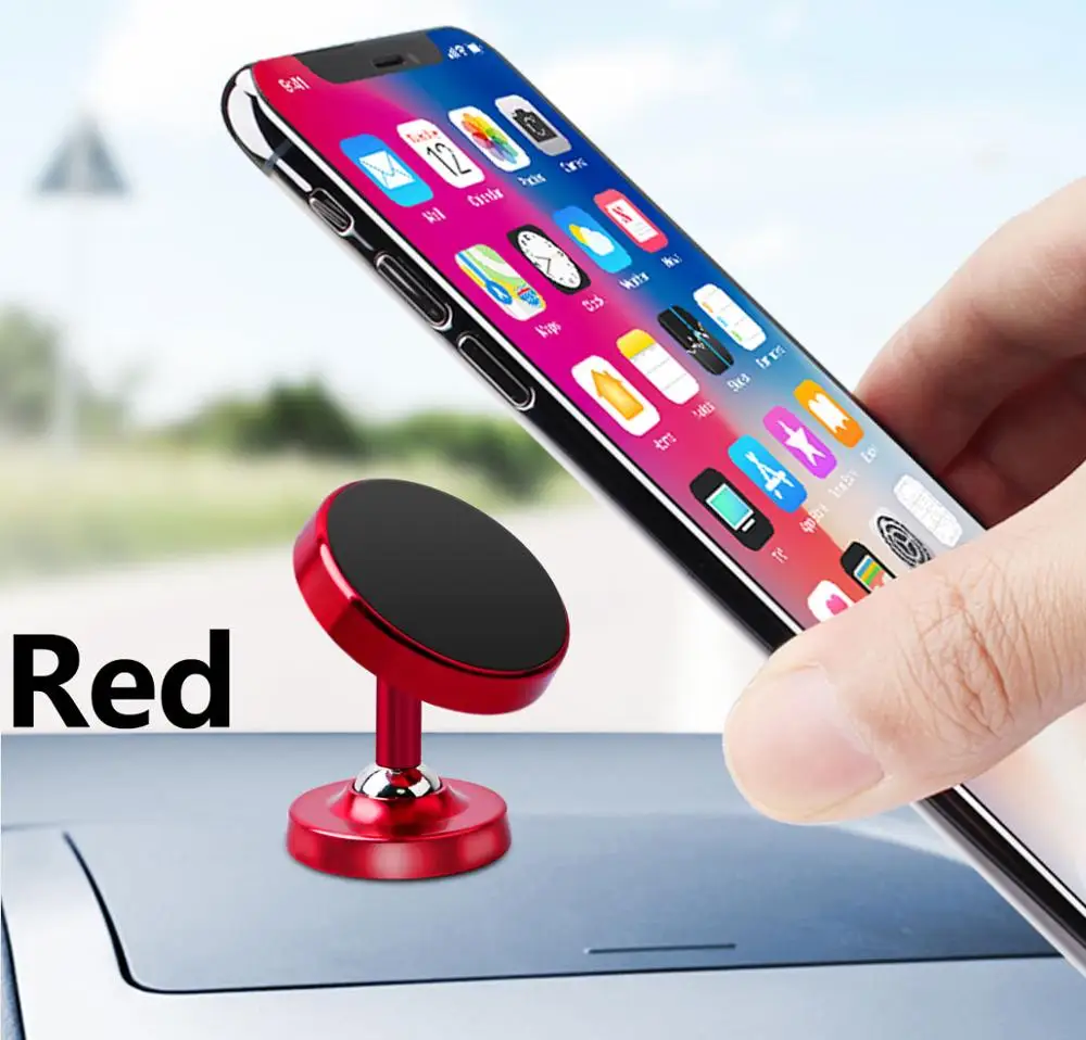 Red Holder GUUGEI магнитный автомобильный держатель для телефона на 360 градусов, универсальный магнитный держатель для телефона, подставка для мобильного телефона, подставка для мобильного телефона с gps - Цвет: Red Holder