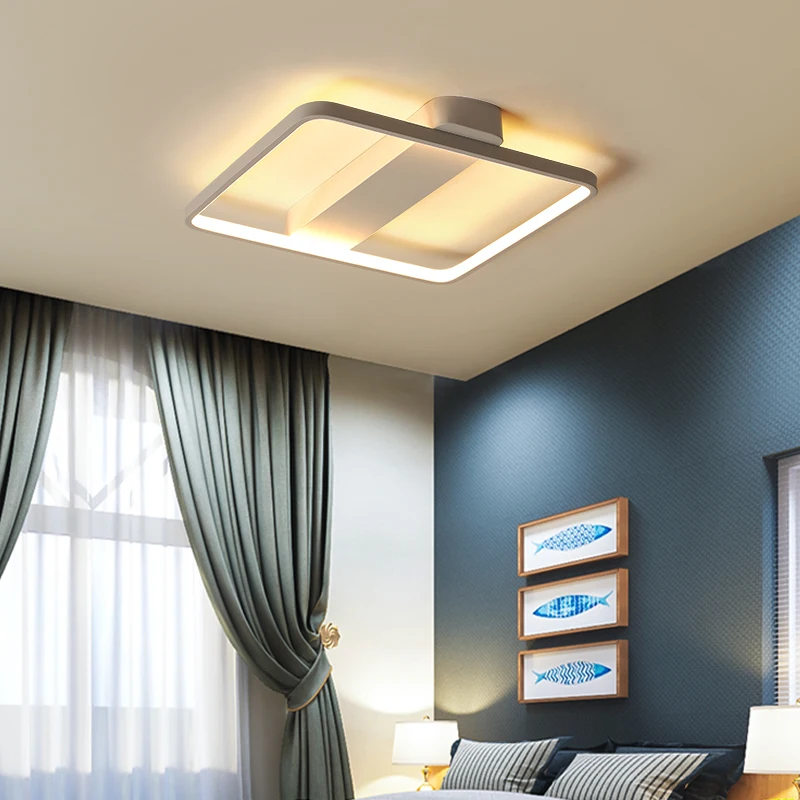 

DX Modern Led Ceiling Lights Remote Control Lamp Simple Style Luminaire For Living Room Classic Round Fixture Dimmable Lustre