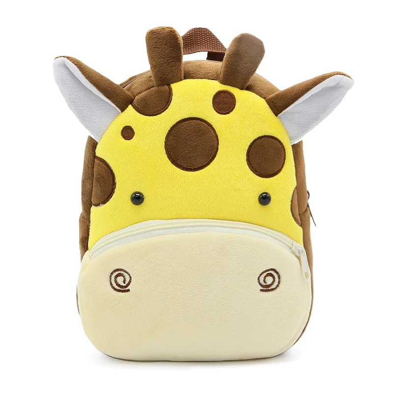 Children School Backpack Cartoon Giraffe Design Comfortable Soft Plush Material For Toddler Baby Kindergarten Kids Snacks Bag | Багаж и