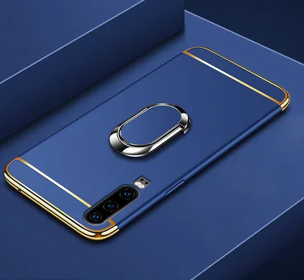 blue Чехол для huawei P30 Pro, роскошный защитный чехол с магнитным кольцом, ударопрочный чехол для huawei P20 Lite P10 Plus P9 Coque - Цвет: blue