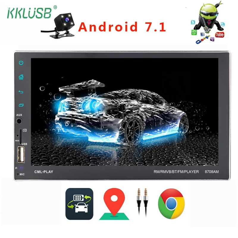 2 Din центральный мультимедийный 7 ''автомобильный Радио gps карта DVR Android