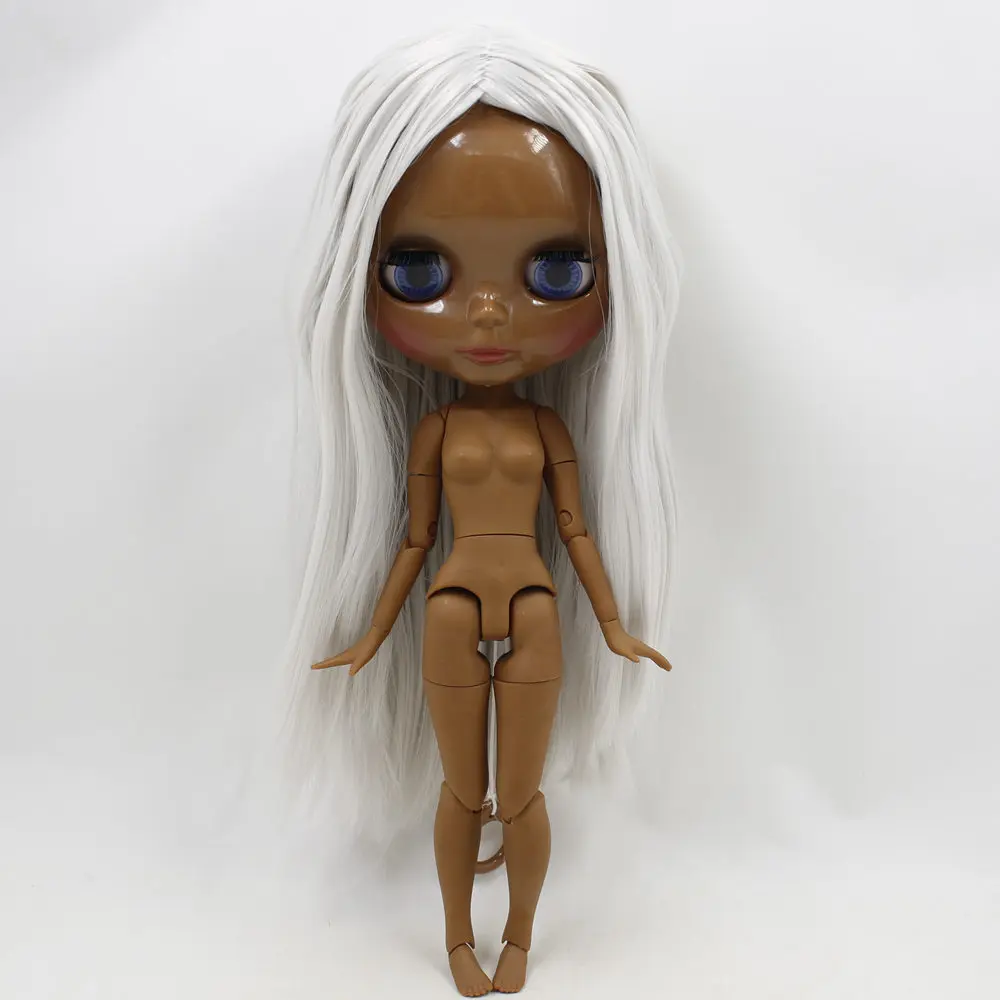 Кукла Blyth ICY DBS № BL1003 серые волосы суставы тела супер черная кожа 1/6 шарнирная