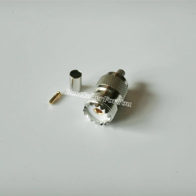 1 шт. Новый UHF Женский разъем SO239 RF коаксиальный обжимной для RG58 LMR195 RG142 кабель