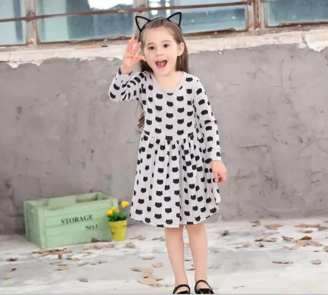 Новые осенние детские платья для девочек малышей Детские принцессы с длинными
