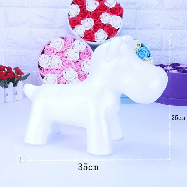 35cm bear model 1 шт. 15 см/20 см/35 см пена Роза медведь плесень DIY игрушка Искусственный цветок розы медведь пластик медведь розы собака удачи модель - Цвет: 35cm bear model
