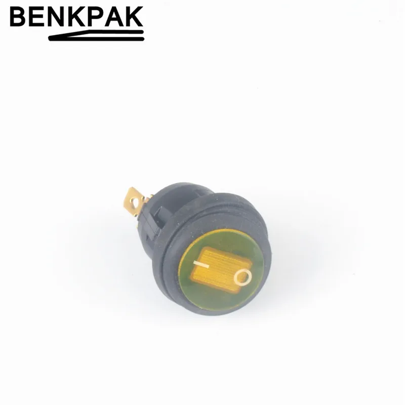 Светодиодный круглые с подсветкой 12V 3pin вкл/выкл кулисный переключатель водонепроницаемый Авто Лодка SPST - Цвет: Цвет: желтый