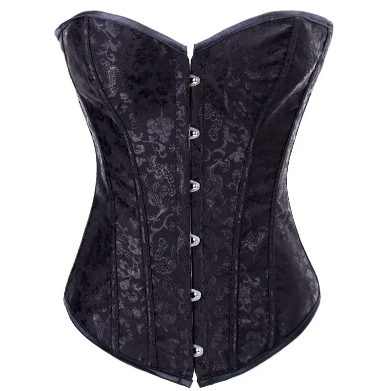 Викторианская белая парча жаккардовый корсет со стальными косточками