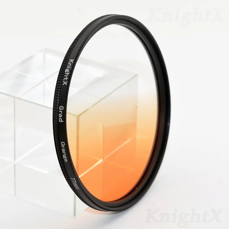 Grad Orange KnightX 24 Градуированный цвет фильтр nd для nikon canon d40x gopro objektiv 58 мм makrofiltro nd стекла фильтр переменной УФ-фильтр 52 мм с женский зонт защищающий от ультрафиолетовых лучей - Цвет: Grad Orange