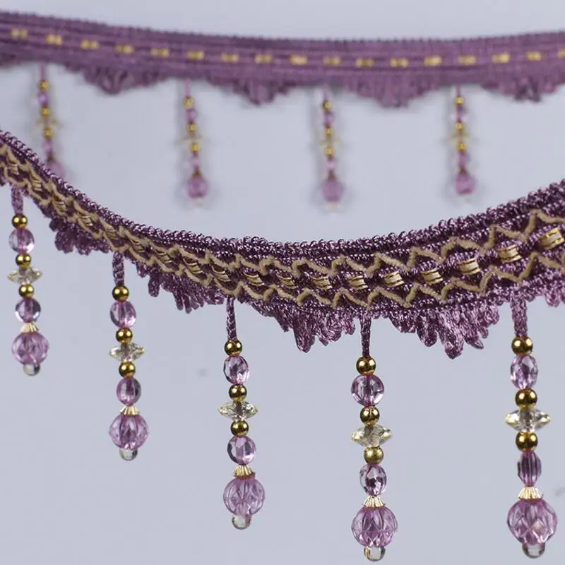 12 ярдов/партия кружевные аксессуары для занавесок отделка бахромой DIY бусины