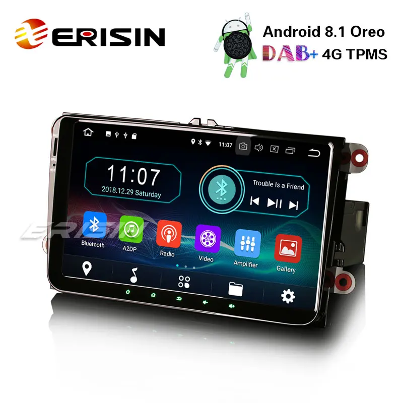 Erisin ES3991V 9 &quotAndroid 8 1 автомобильный gps навигатор 4G DAB + TPMS DVR для VW Golf MK5 Tiguan T5 Seat