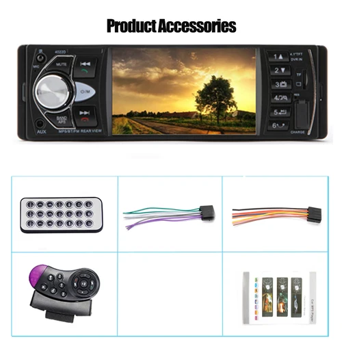 With Remote Control Hipppcron Автомагнитола 1 Din Авторадио 4022D Bluetooth 4," сенсорный экран Поддержка камеры заднего вида рулевое колесо Contral стерео - Цвет: With Remote Control