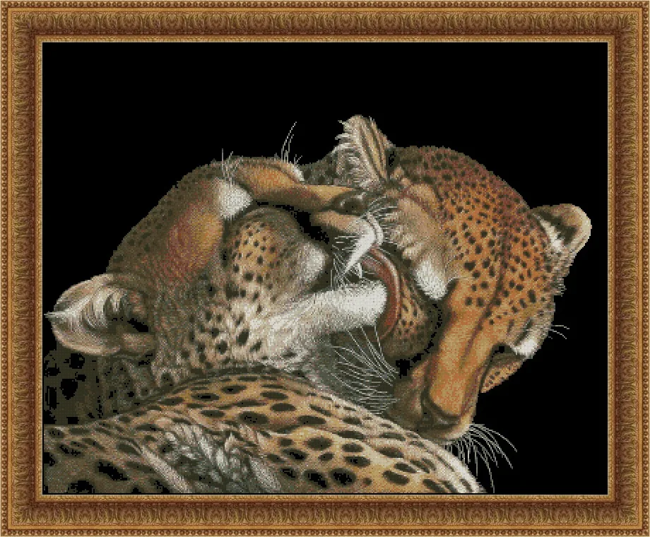 

Needlework,DIY Cross Stitch,Sets For Embroidery kits,14CT,Two leopards