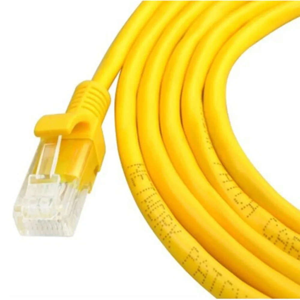 Наружный сетевой Ethernet Кабель 1 м 5 2 3 10 20 30 желтого цвета CAT5e 100% медь RJ45 высокое