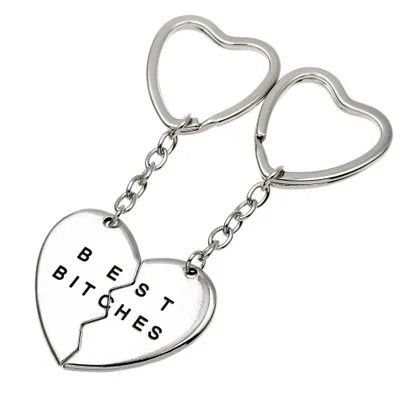 1 pairs keychains E Распродажа!, модный брелок для влюбленных, брелок для ключей с сердечком, лучшие друзья, рождественские подарки - Цвет: 1 pairs keychains E
