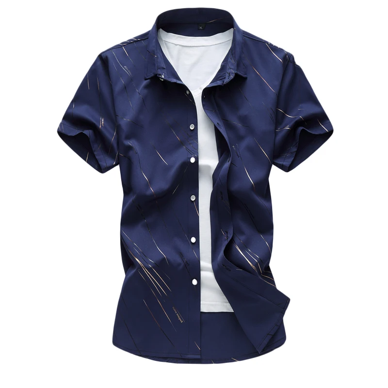 Мужские рубашки с коротким рукавом модные повседневные мужские летние