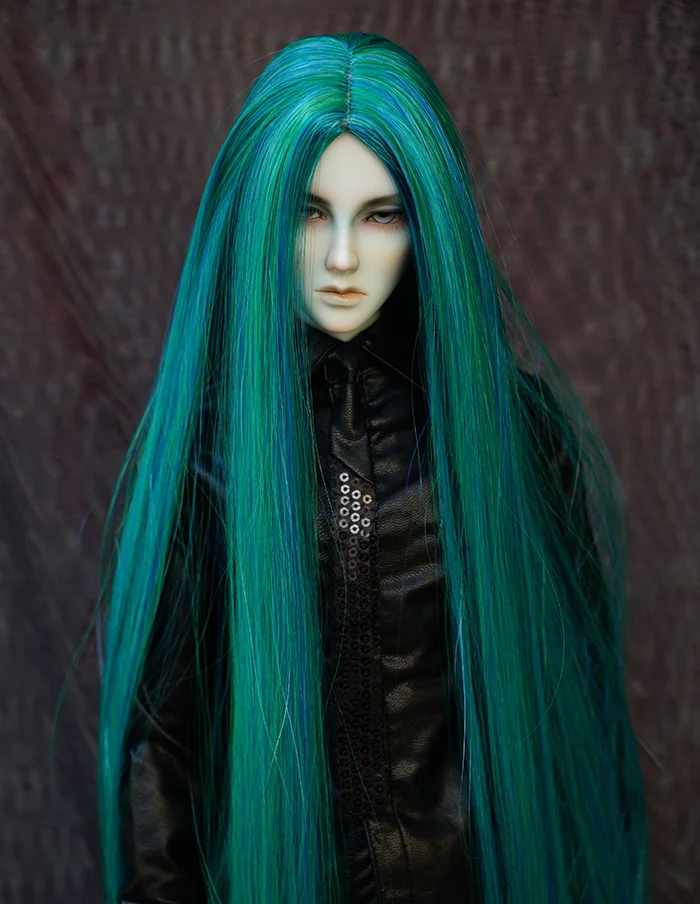 D01-P225 детская игрушка ручной работы 1/4 1/3 1/6 аксессуары для кукол BJD/SD парик средней длины прямые волосы морской зеленый