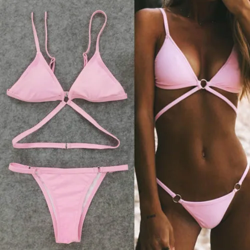 Sexy Brand New Women Beachwear Push-Up Padded Bra Bikini Set Solid Ladies Swimsuit Low Waist Bathing Suit Hot Brazilian Swimwear | Спорт и