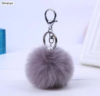 fur key chain cute car bag keychain pom pom 13 colors 8cm ball bag charm key ring mujer for women gift jewelry 16001