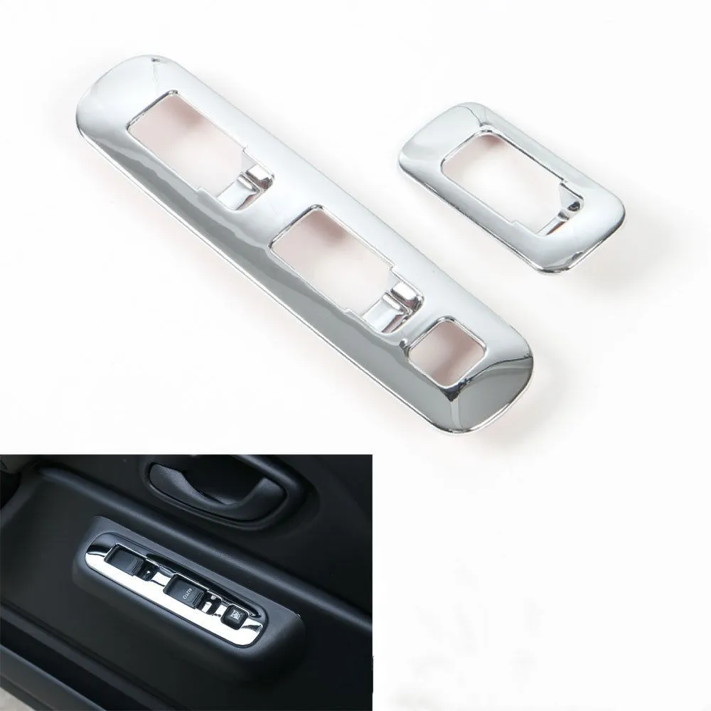 

BBQ@FUKA 2pcs ABS Car Door Armrest Button Switch Panel Cover Trim Frame Decoration Fit For Jimny 2007-2015 Car Styling Car Cover