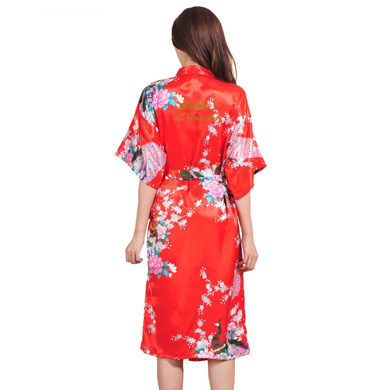 BZEL свадебное платье для девочек с карманом матери жениха кимоно принтом Павлин