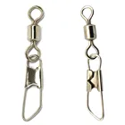 50 шт.лот, Вертлюги для рыбалки с безопасными защелками 2 #4 #6 #8 #10 #12 #14 #, латунные соединители для рыбалки