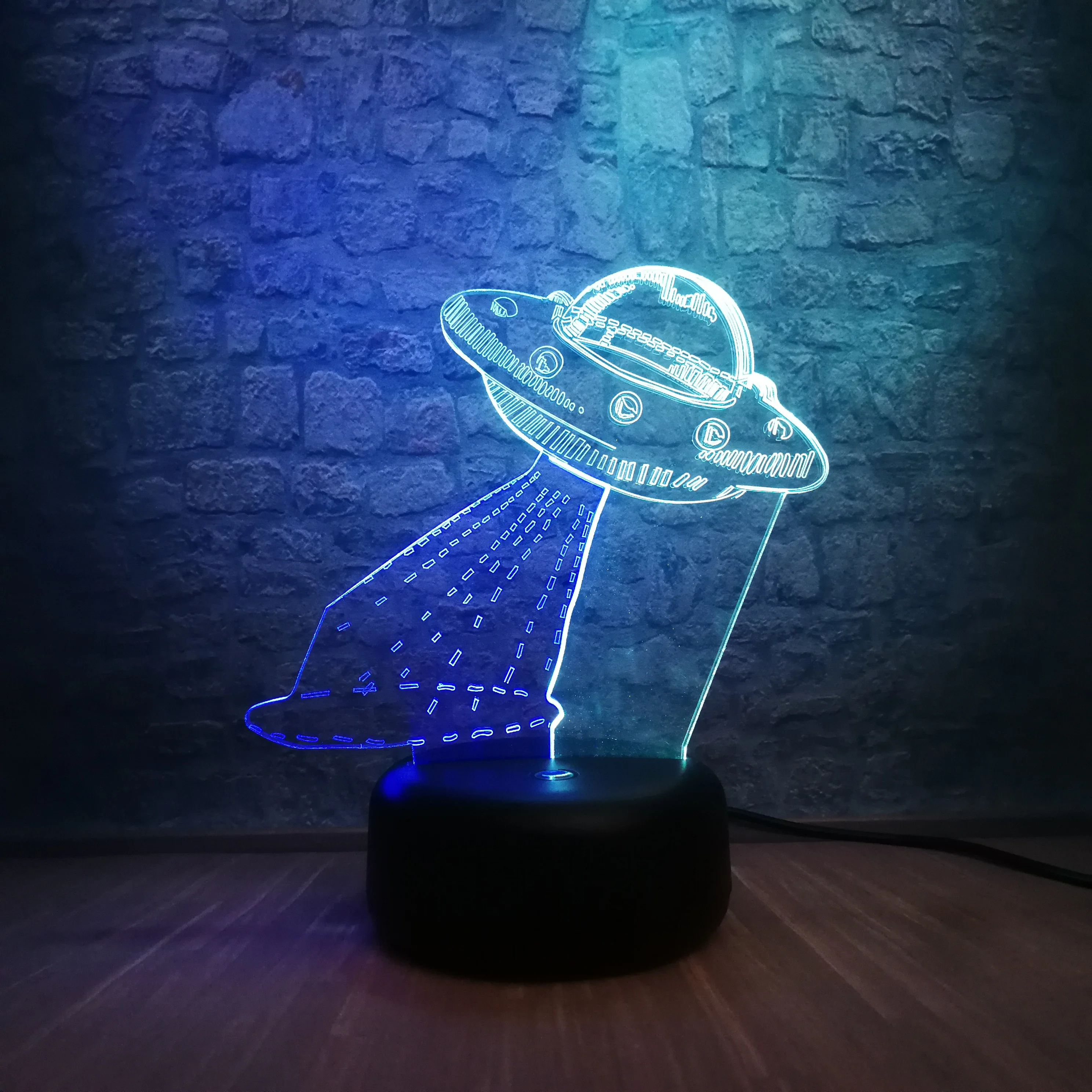 Новая 3D лампа НЛО космический корабль смешанный цвет многоцветный СВЕТОДИОДНЫЙ