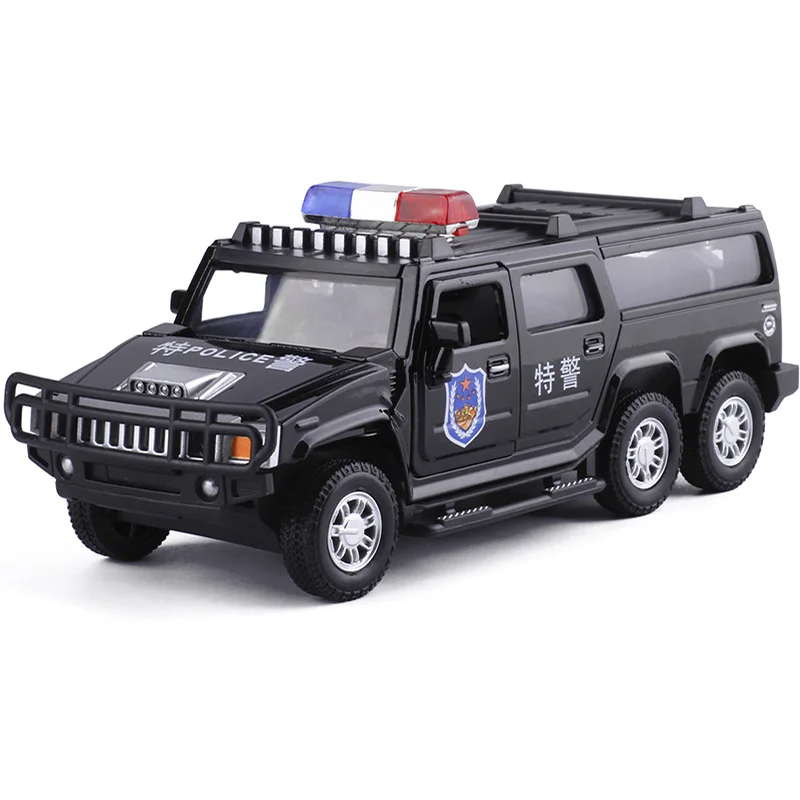 CLX 6 Круглый Hummer полицейский автомобиль сплава Модель автомобиля звук и свет