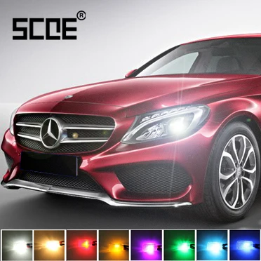 Бесплатная доставка SCOE автомобильный Стайлинг 2x12SMD 12 В постоянного тока без ошибок 5050 Светодиодная ширина габарисветильник свет лампочка источник для Mercedes C200