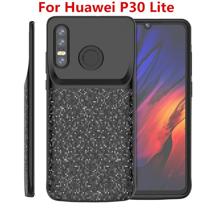 P30 Lite Чехол для зарядного устройства для huawei P20 Lite/Nova 3e чехол 4700mA power Bank Тонкий внешний резервный чехол для huawei P30 P30 Pro - Цвет: P30 Lite