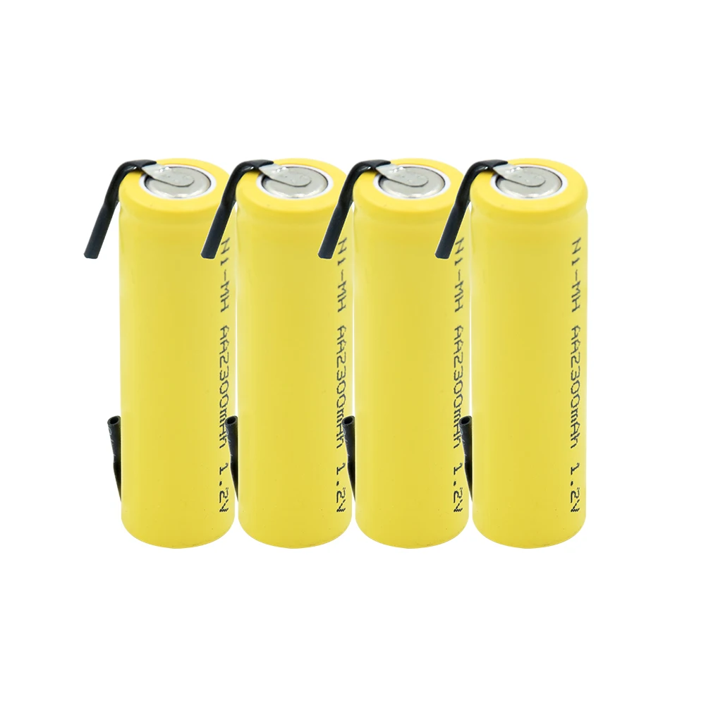 Ni-mh 1,2 V в AA перезаряжаемая батарея 2300 mAh nimh сотовый желтый чехол с Сварные вставки для Электробритва Philips razor toot