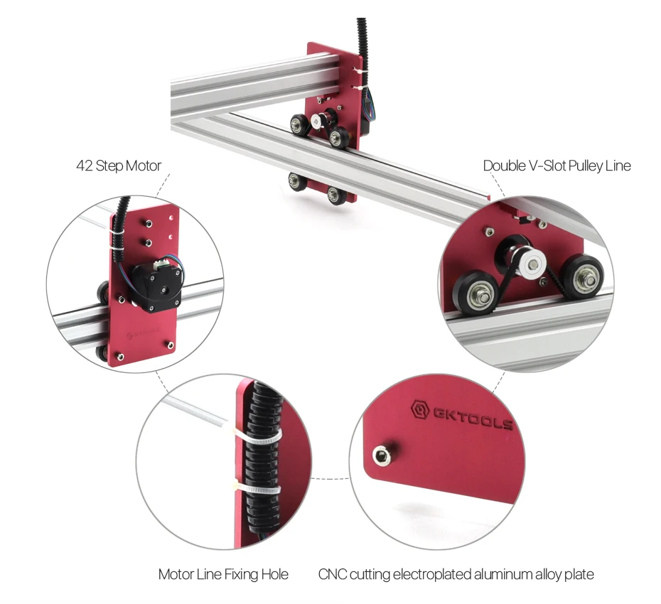 GKTOOLS 45*45 см полностью металлический DIY хобби мини ЧПУ 7500 МВт деревянный лазерный гравер резак гравировальный станок ШИМ, Benbox GRBL EleksMaker